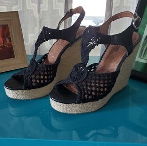 Lucky Brand Crochet Wedge Sandals